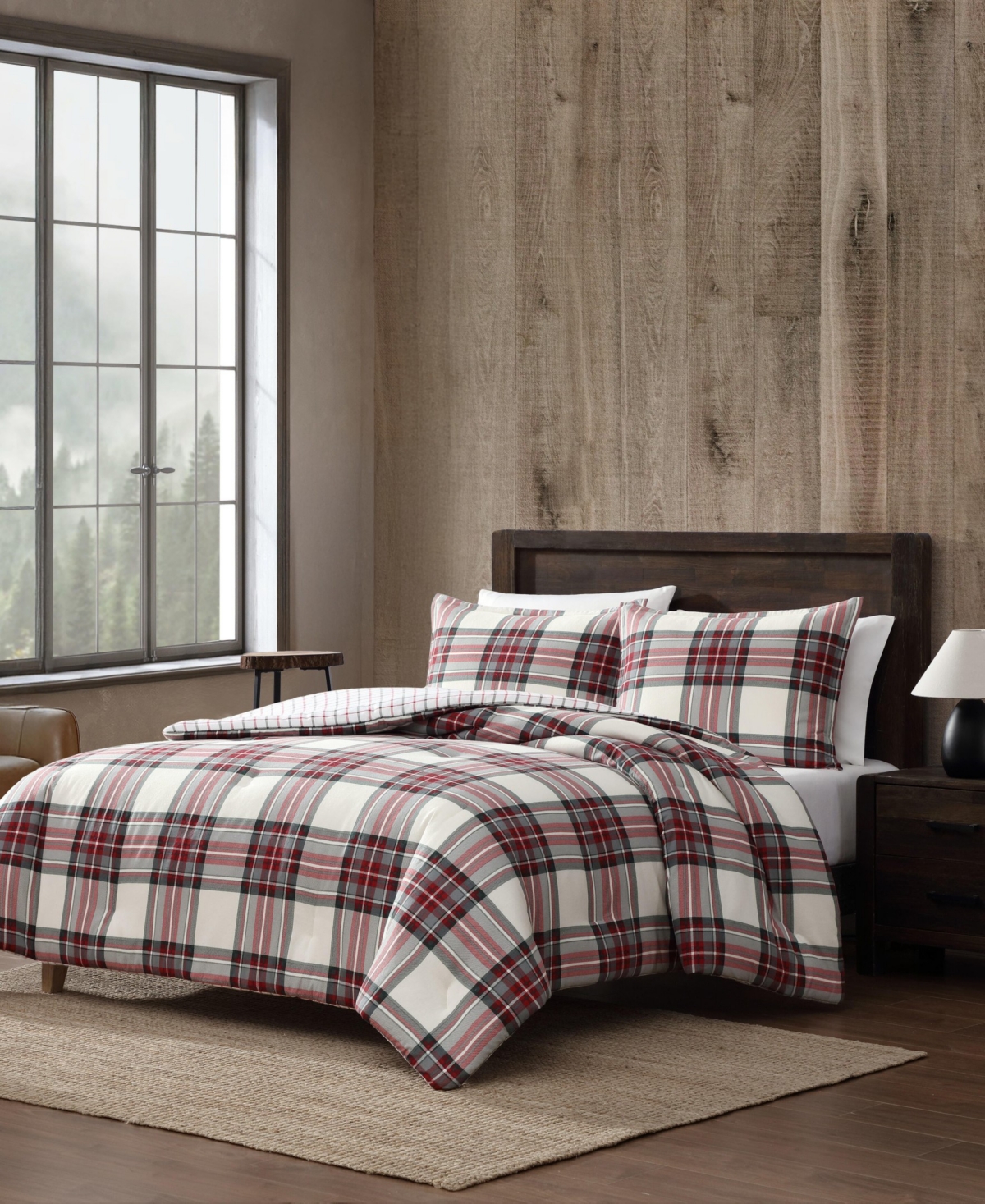 Eddie Bauer Serenity Plaid Printed Flannel 2-pc. Comforter Set, Twin In Red