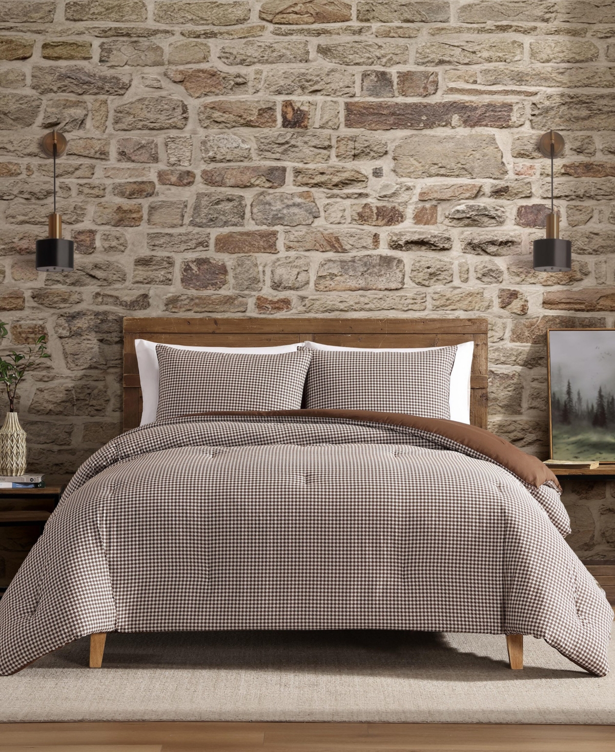 Eddie Bauer Harrison Cotton Reversible 3-pc. Comforter Set, Full/queen In Brown