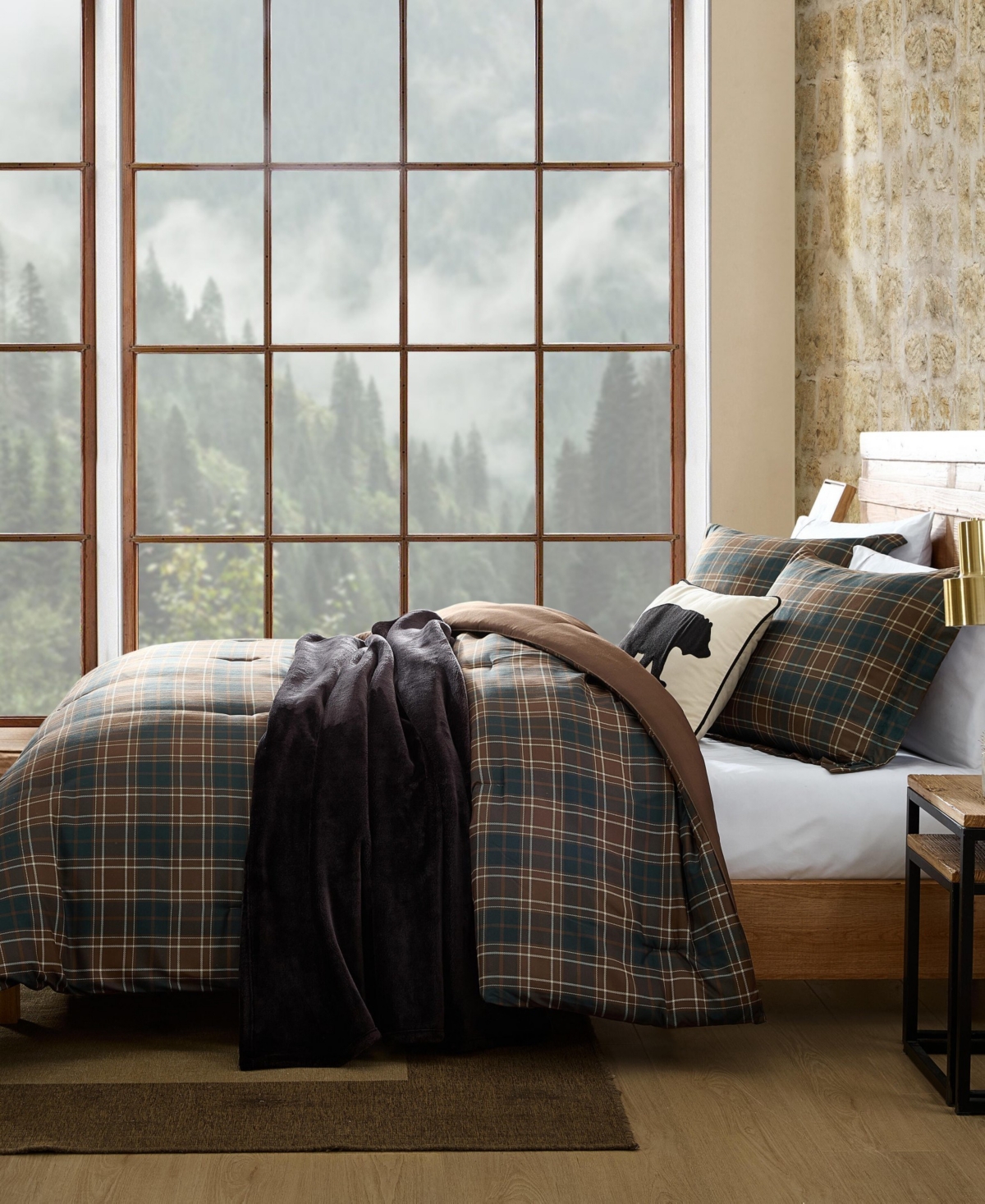 Eddie Bauer Huntley Plaid Microfiber 2-pc. Comforter Set, Twin In Brown