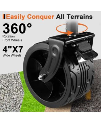 450lbs Heavy Duty Double Decker Collapsible Folding Wagon Cart with 360&deg; Wheels, and Extra Storage