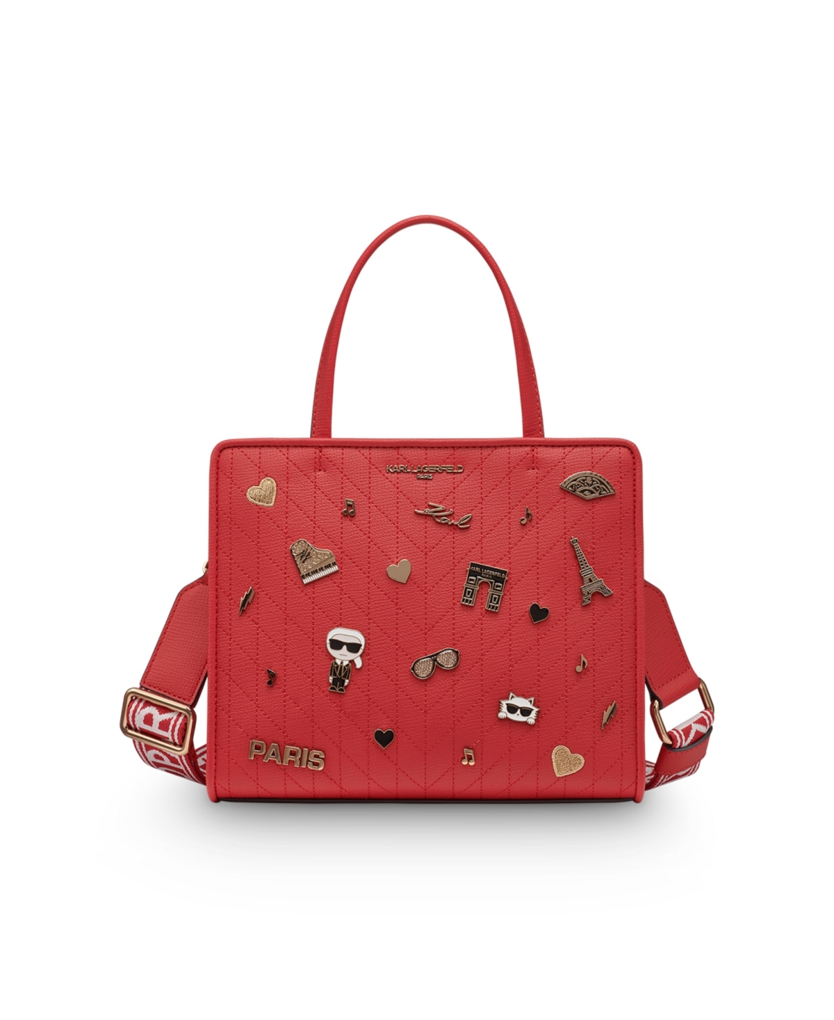 Karl Lagerfeld Maybelle Satchel Bag In Red