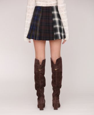 Women's Multi-Pattern Pleated Mini Skirt