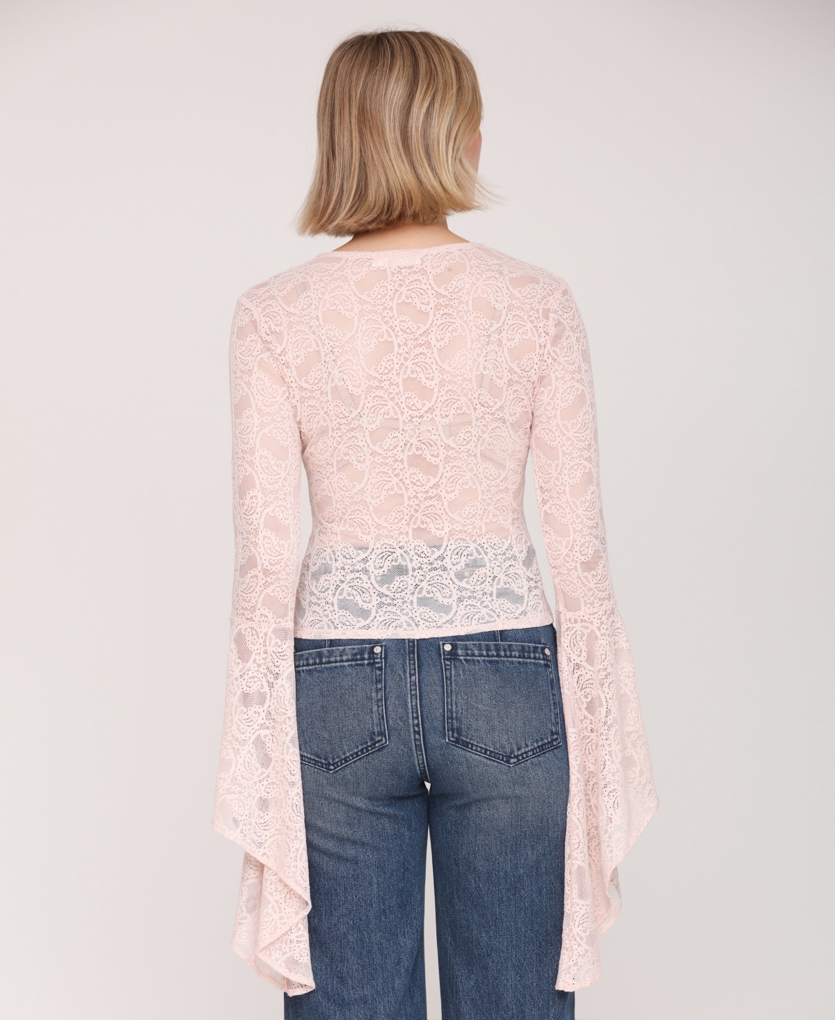 Avec Les Filles Women's V-neck Long Sleeve Top In Pink