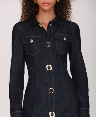 Women's Collared Mini Shirt Dress