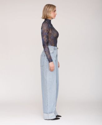 Women's Rolled Cuff Barrel Leg Jeans