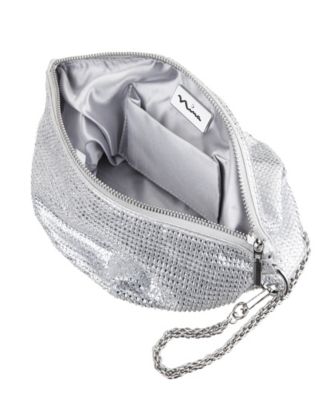 Crystal Embellished Zipper Hobo Bag