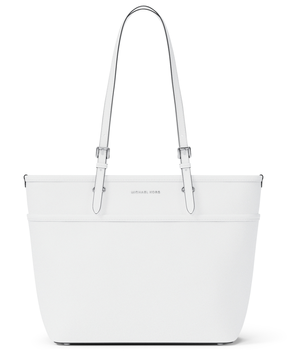 Michael Kors Women's Winston Large Top Zip Pocket Tote Bag In White
