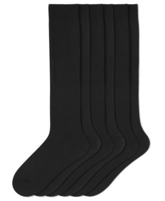 Women's Flat Knit Knee High Socks 3 Pair Pack