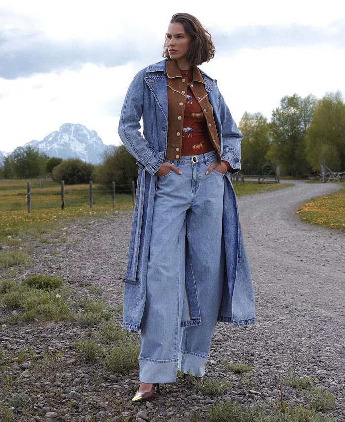 Women's Rolled Cuff Barrel Leg Jeans - thumbnail 10