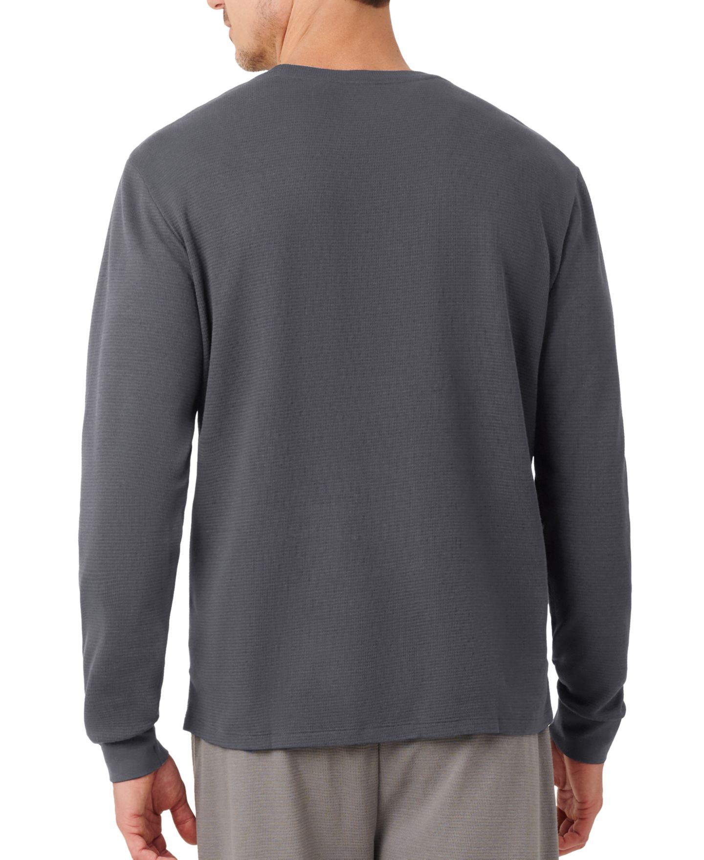 Мужская рубашка Lacoste Exclusive Crocodile Waffle-Knit Thermal, цвет: Чёрный — фото 7