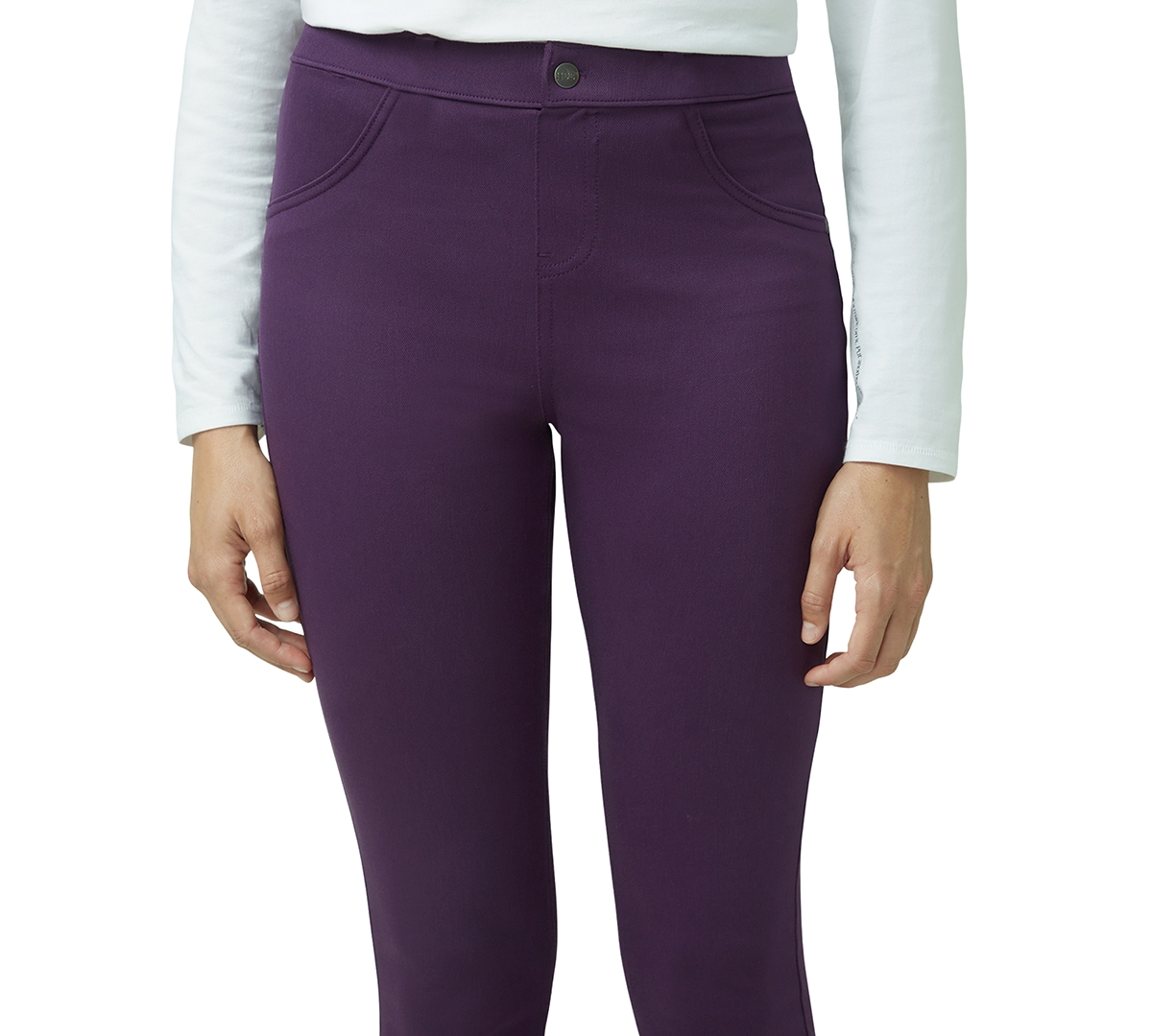 Hue Classic Stretch Denim Leggings, Regular & Plus Sizes In Purple