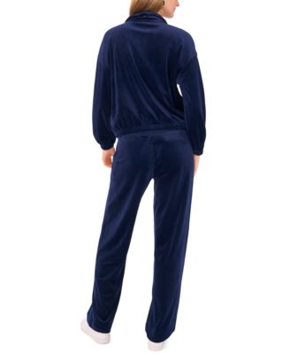 Women's Velour Zip-Front Mock Neck Jacket