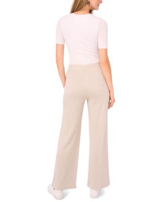 Women's Center Front Pleated Wide Leg Pants