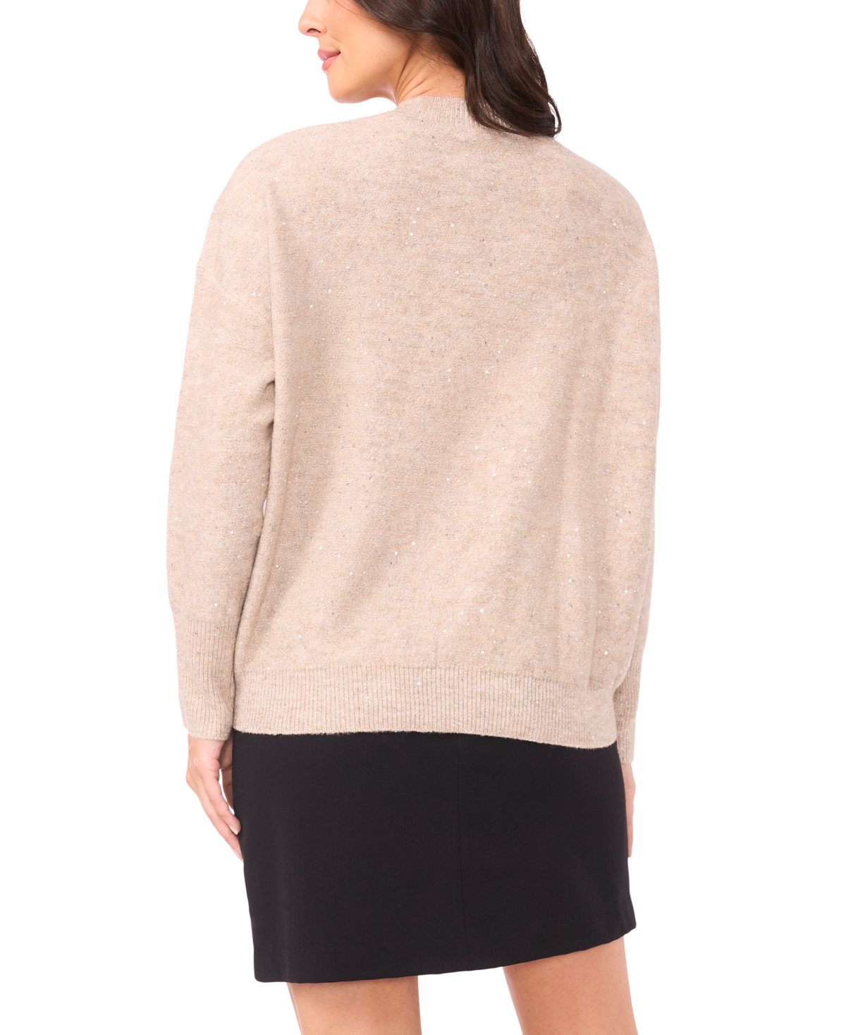 Vince Camuto Women's Sequin Long Sleeve Crewneck Sweater