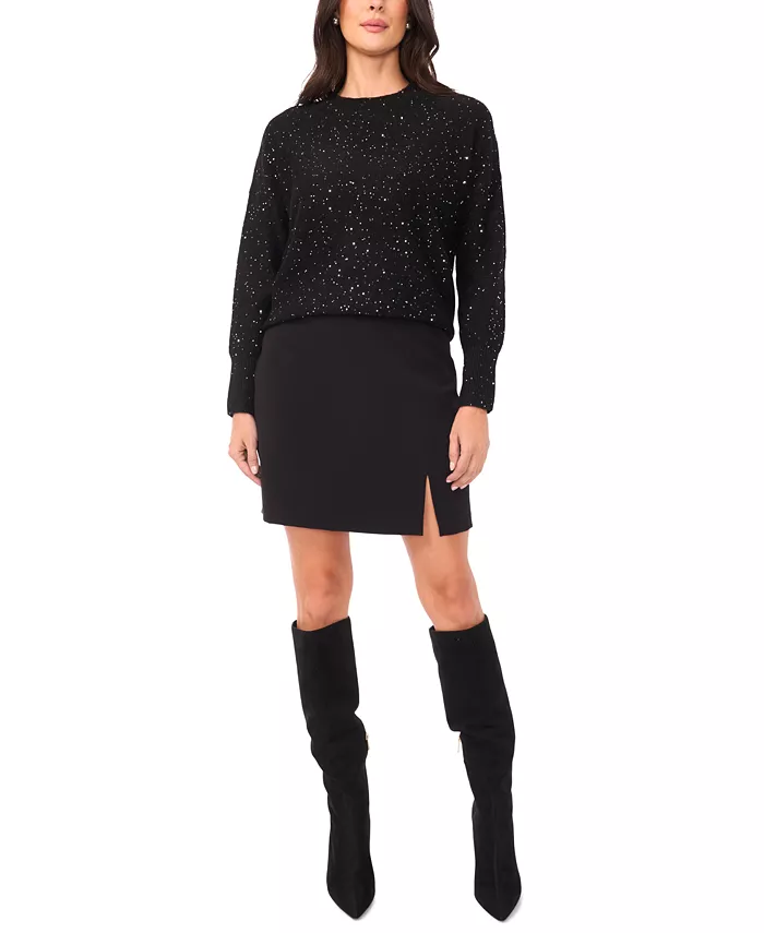 Women's Crewneck Sequin Long-Sleeve Sweater - thumbnail 3
