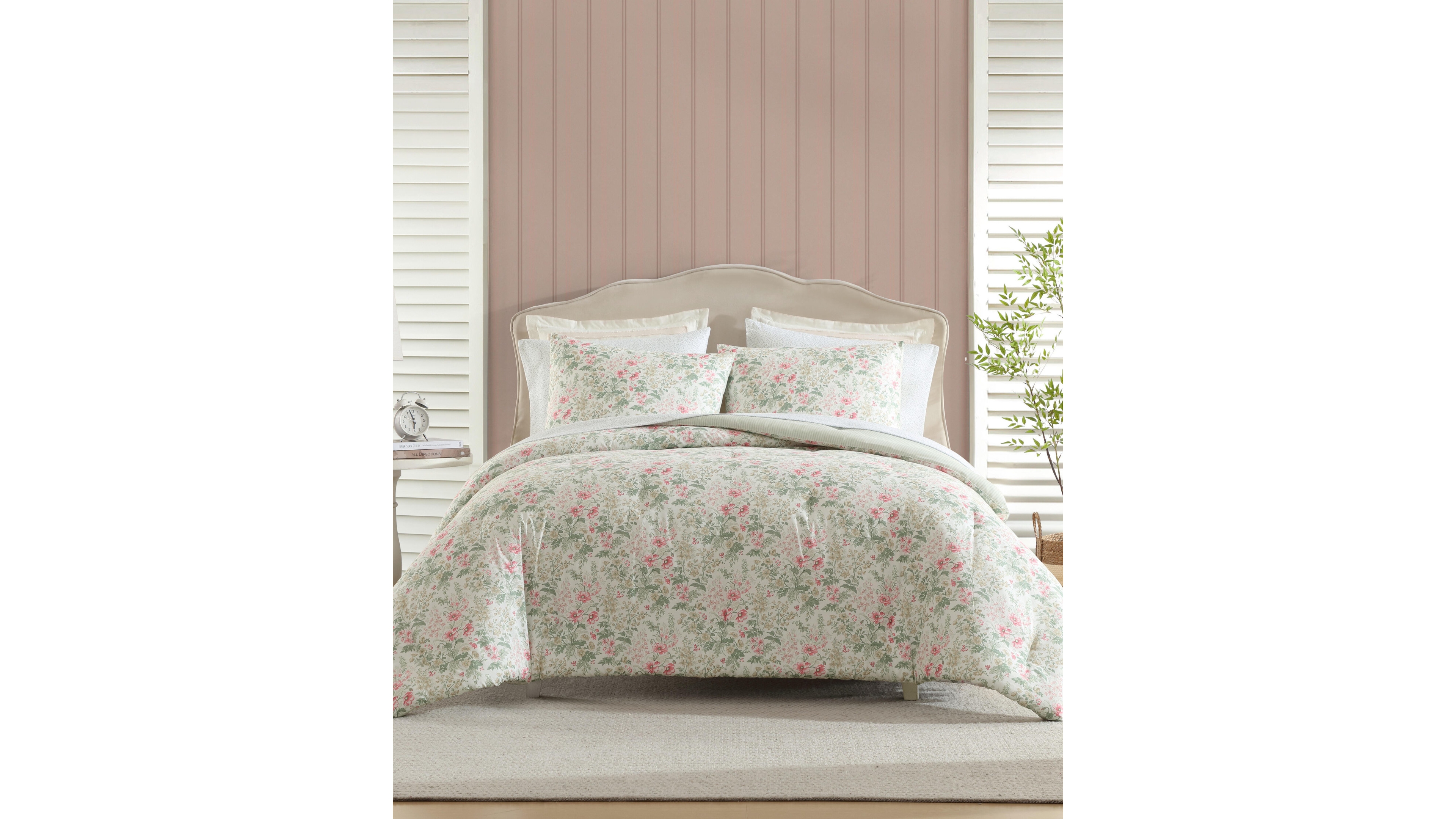 Laura Ashley Arden Floral Washed Microfiber 5-Pc. Comforter Set, Twin