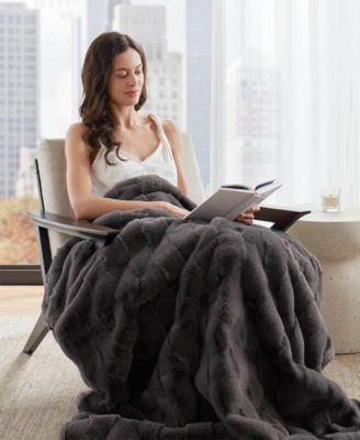 Vivienne Faux Fur Throw, 50" x 60"