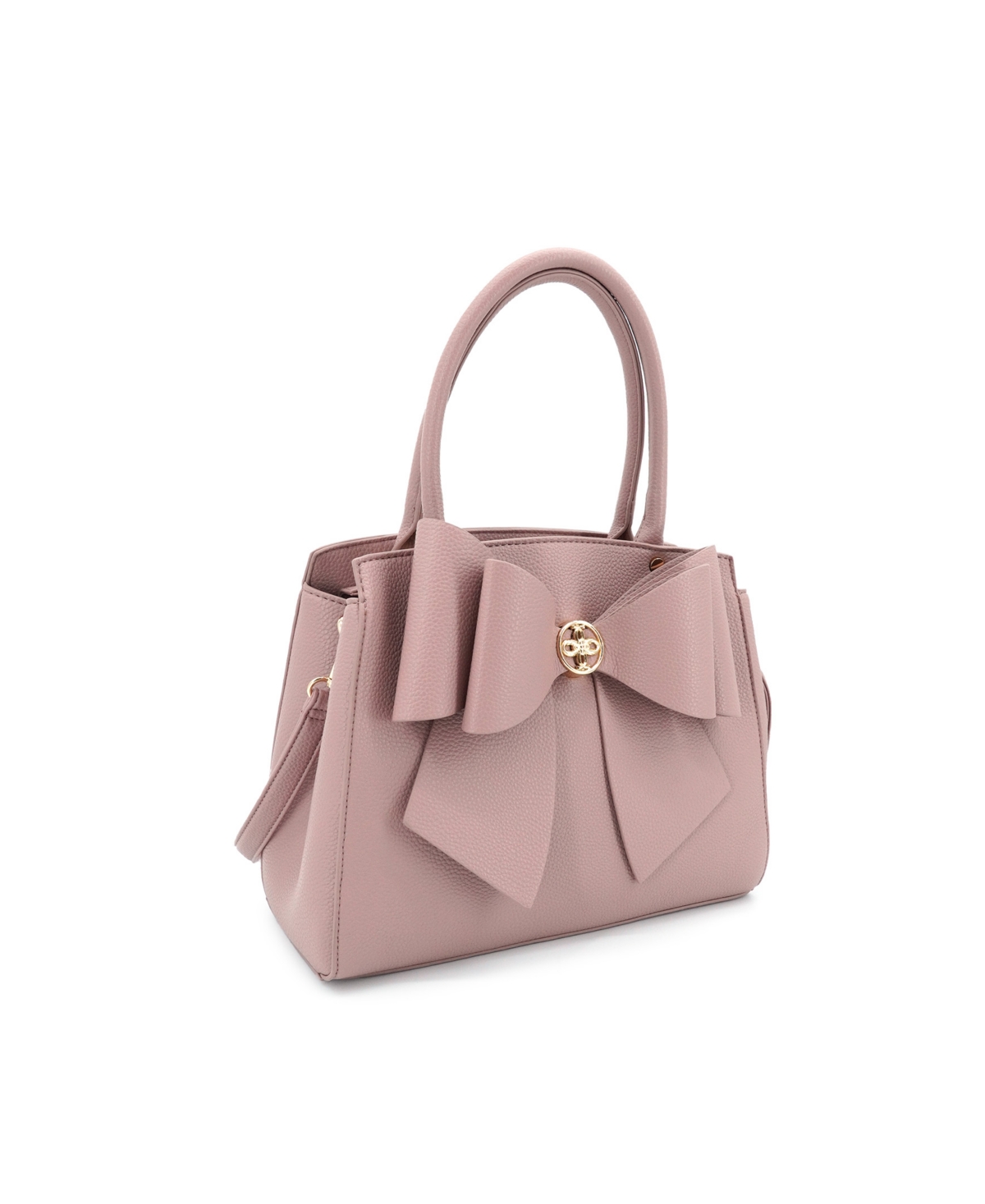 Like Dreams Park Double Bowtie Zipper Satchel Bag In Purple
