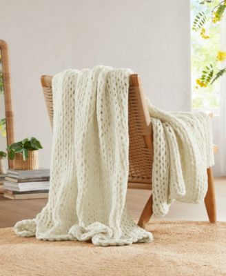 Chunky-Knit Handmade Throw, 50" x 60"