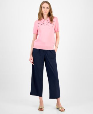 Women's Embellished Polo Sweater