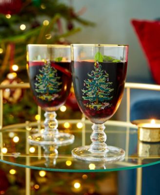 Christmas Tree Goblets, Set of 4