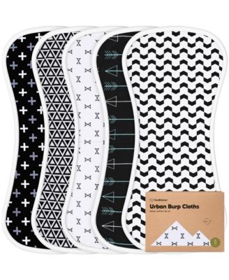 Kids 5pk Urban Burp Cloths, Organic Burping Cloth for Babies, Burp Rags