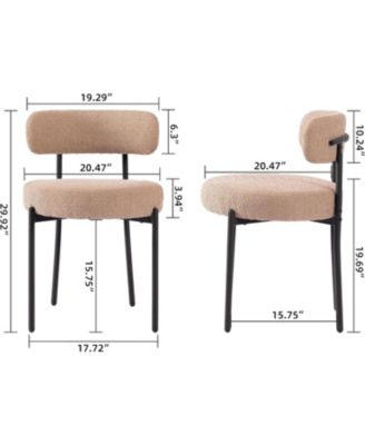 Kitchen Chairs Mid-Century Modern Dining Chairs Set of 2, Kitchen Dining Room Chairs, Boucle Upholstered Wishbone Dining Chair