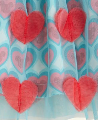 Girls 2T-6X Heart Printed Tulle Skirt, Macy's Exclusive