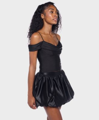 Juniors' Spaghetti Strap Off-The-Shoulder Top