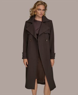 Women's Belted Notched-Collar Trench Coat