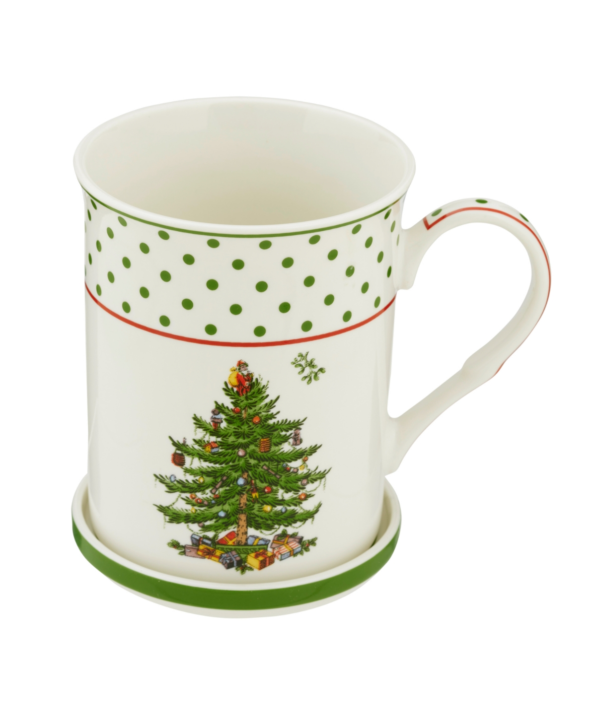 Spode Christmas Tree Polka Dot Mug & Coaster Set