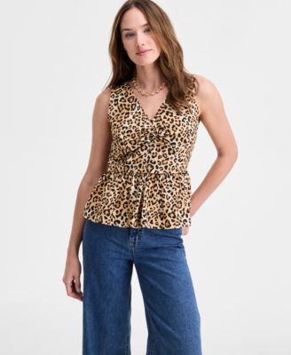 Macy's - Women's Printed Sleeveless Peplum Top