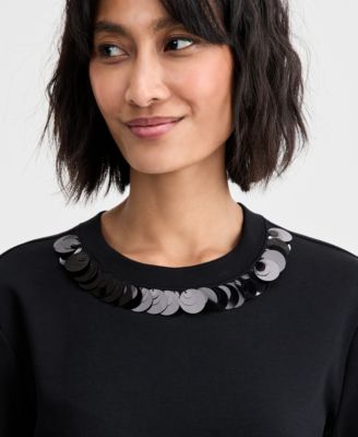 Women's Paillette Embellished T-Shirt, Macy's Exclusive