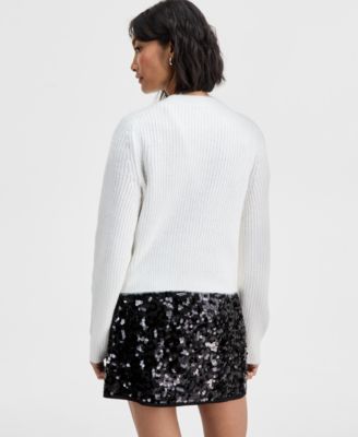 Women's Lurex Rhinestone-Button Cardigan, Macy's Exclusive