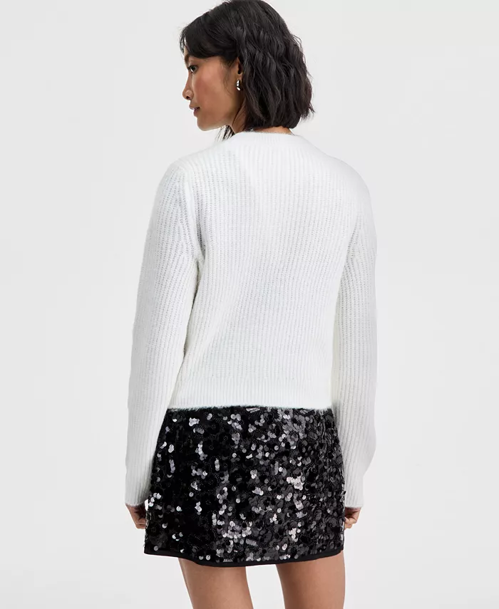 Women's Lurex Rhinestone-Button Cardigan - thumbnail 8