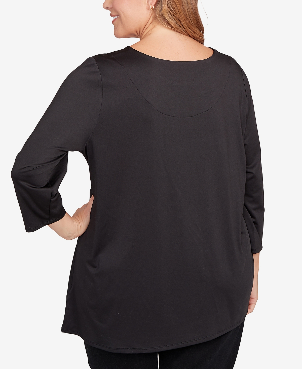 Ruby Rd. Plus Size Button Sleeve Bold Floral Top In Multi