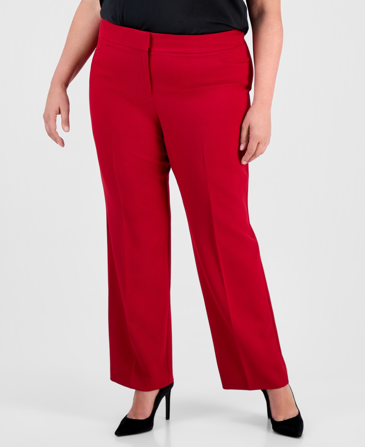Kasper Plus Straight-Leg Pants