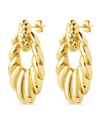 Enid Textured Door Knocker Stud Earrings