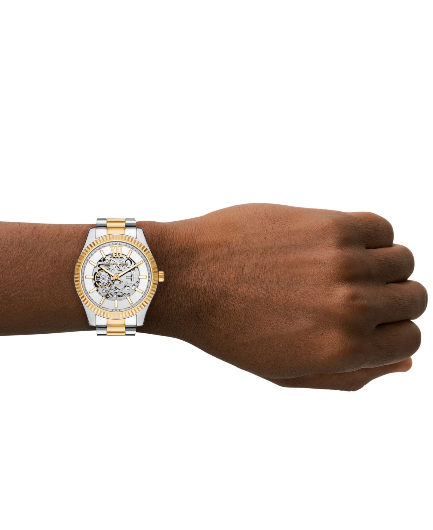 Наручные часы Michael Kors Lexington Automatic из нержавеющей стали, двухцветные, 45 мм — фото 5
