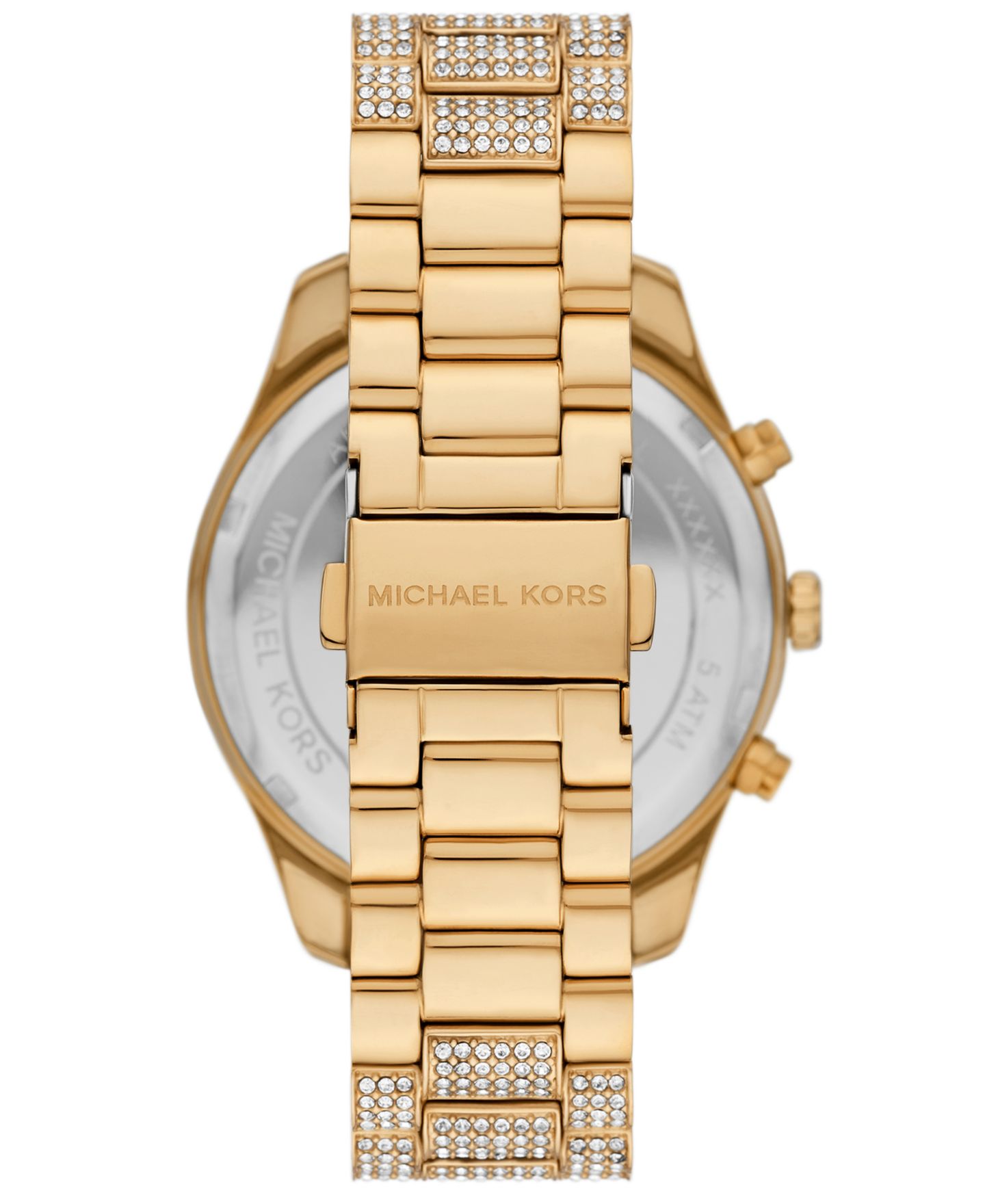 Женские часы Michael Kors Lexington Chronograph Gold-Tone Stainless Steel Watch, 42mm — фото 2