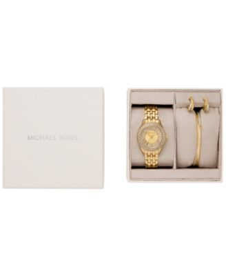 Women's Harlowe Three-Hand Gold-Tone Stainless Steel Watch Set, 33mm