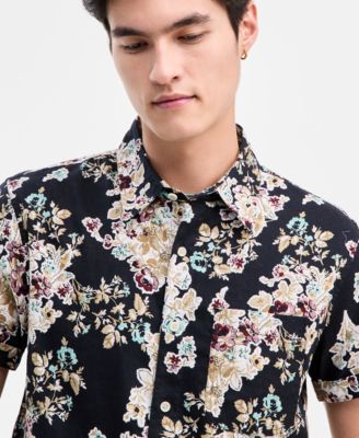 Men's Wildflower Short-Sleeve Button-Up Shirt, Macy's Exclusive
