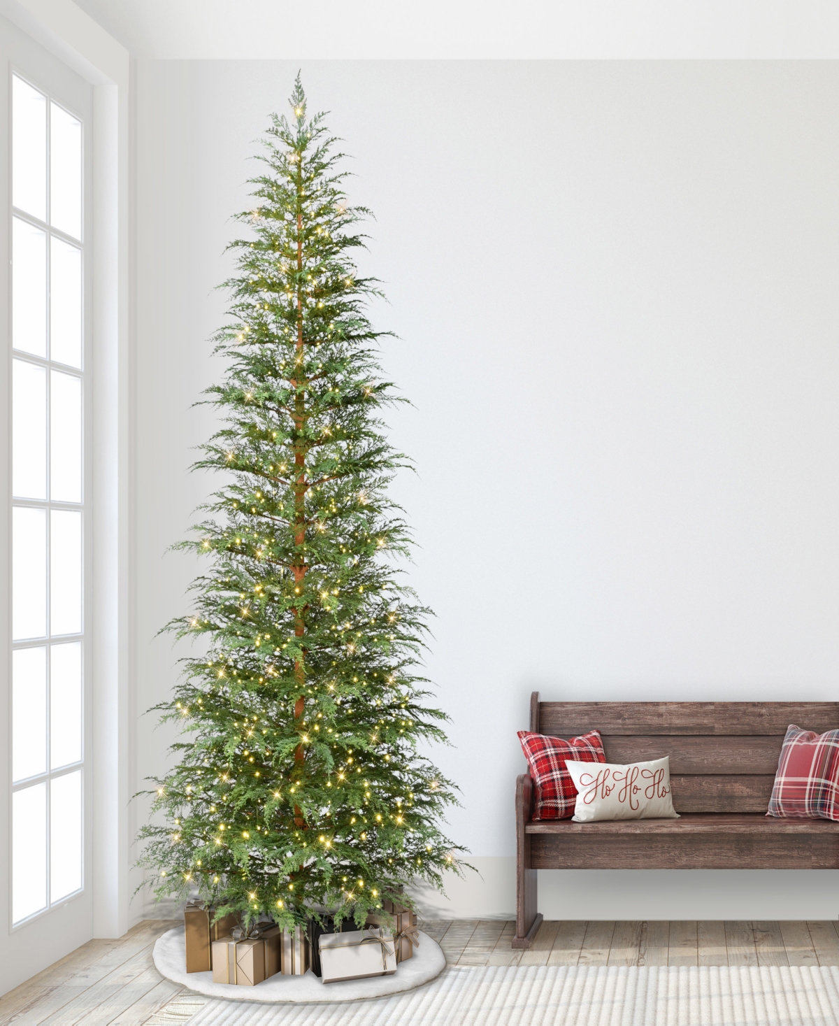 Puleo 9' Pre-lit Artificia Cypress Christmas Tree With Led Rice Lights In Green