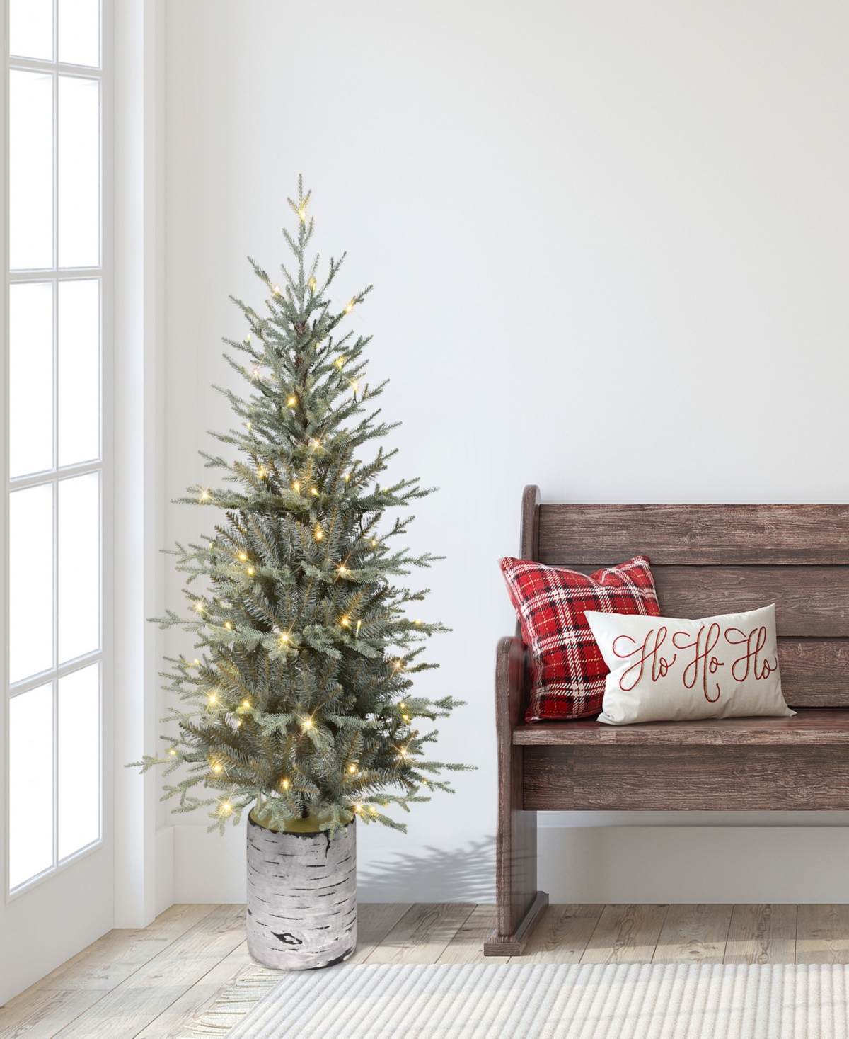 Puleo 4.5' Pre-lit Artificial Potted Arctic Fir Tree In Blue