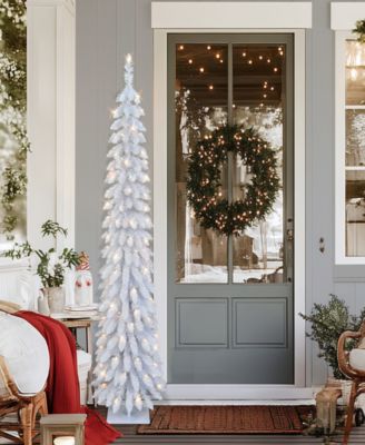 Puleo 6' Pre-Lit Artificial Alpine Pencil Tree