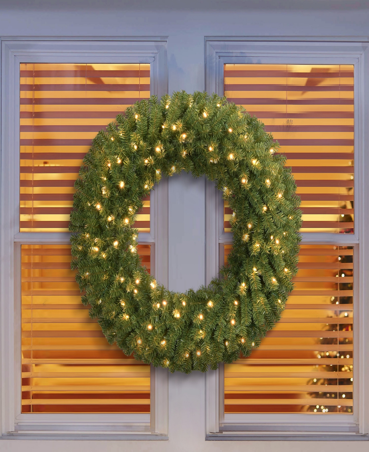 Puleo 36" Pre-lit Artificial Utah Spruce Wreath With Warm White Led Lights In Green
