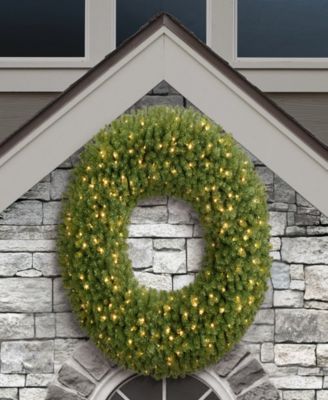 Puleo 60" Pre-Lit Artificial Utah Spruce Wreath with Warm White LED Lights