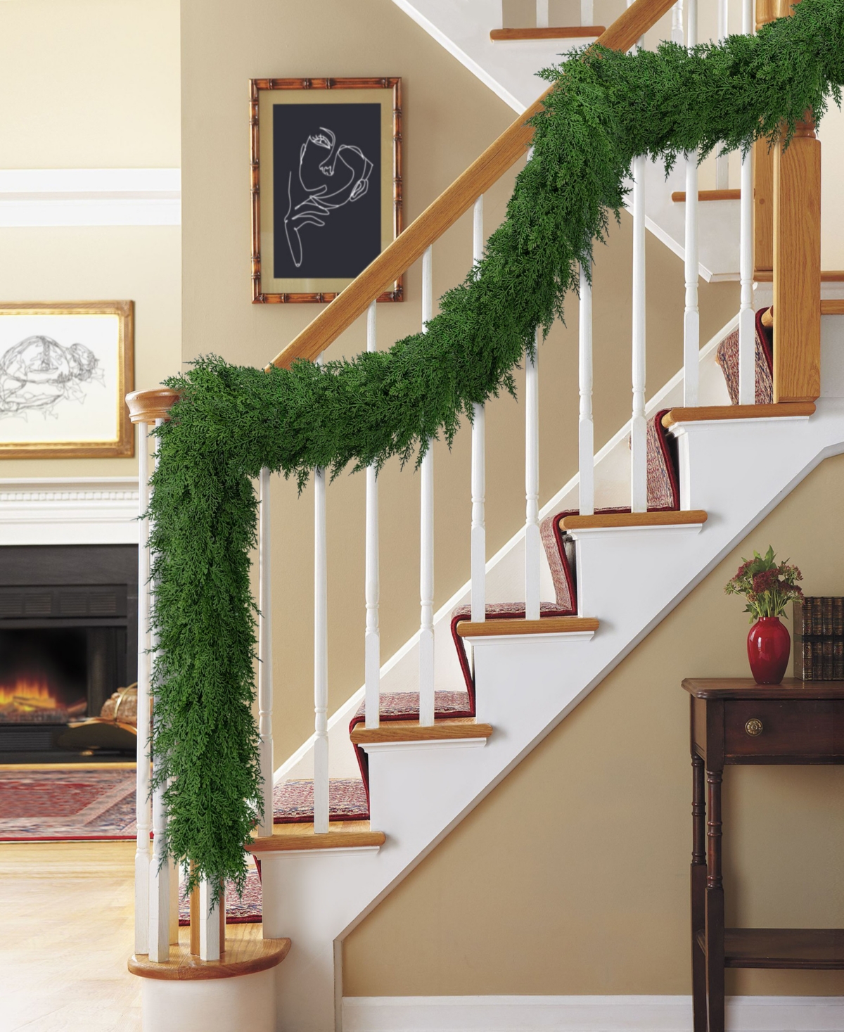 Puleo 20' X 10" Soft Artificial Christmas Garland In Green