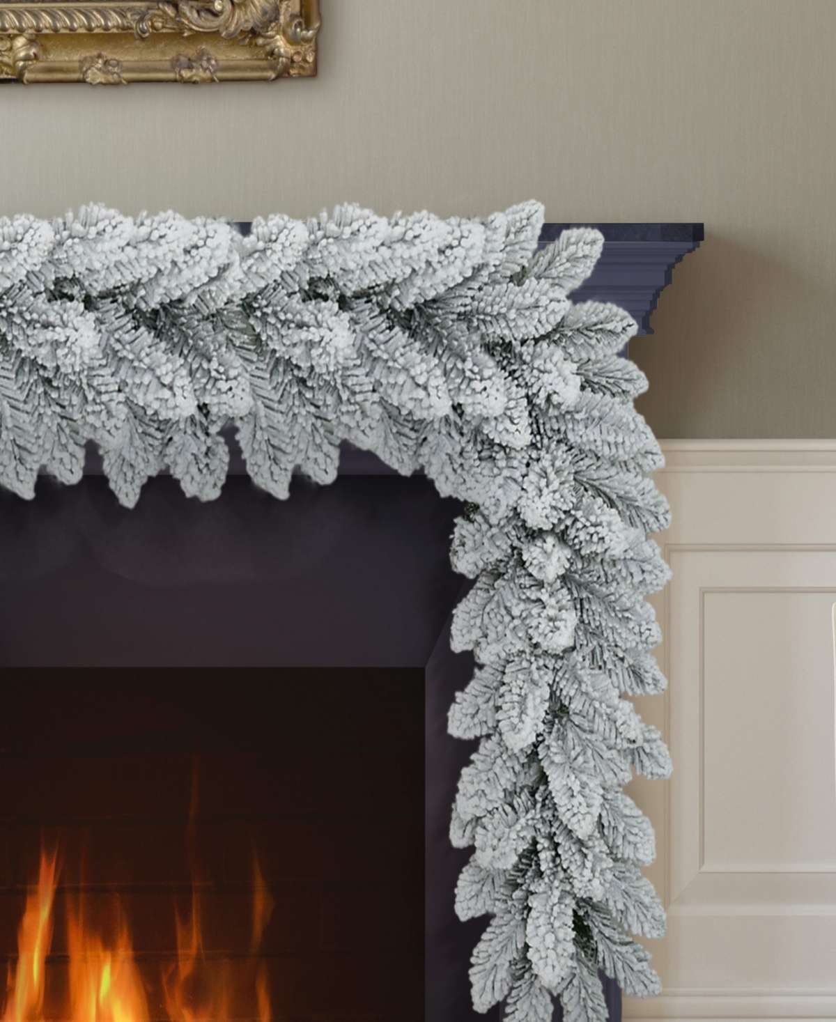 Puleo 9' x 10" Flocked Royal Majestic Fir Garland