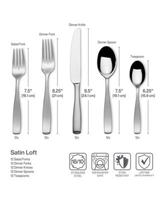 Satin Loft 65 Pc. Flatware Set, Service for 12